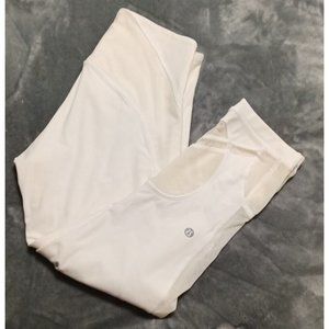 Women's Lululemon Wonder under White High Waisted Cropped Leggings Size 6